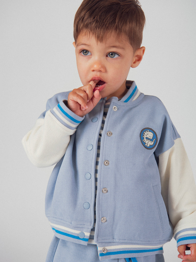 Cardigan bicolore in stile teddy per bambini maschi