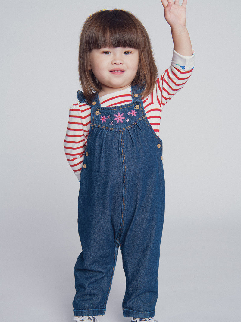 T-shirt reversibile ecru e a righe "ARTY SCHOOL" per bambine