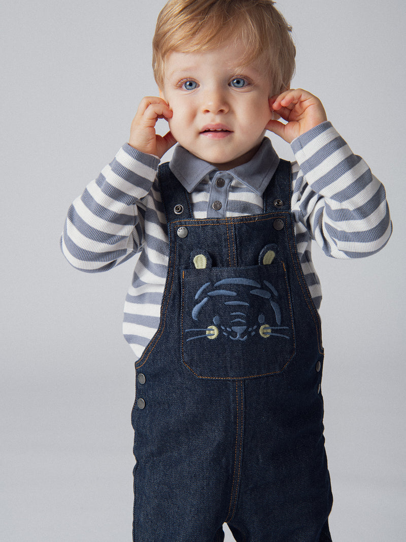 Salopette in denim "Wild Campus" per bambini