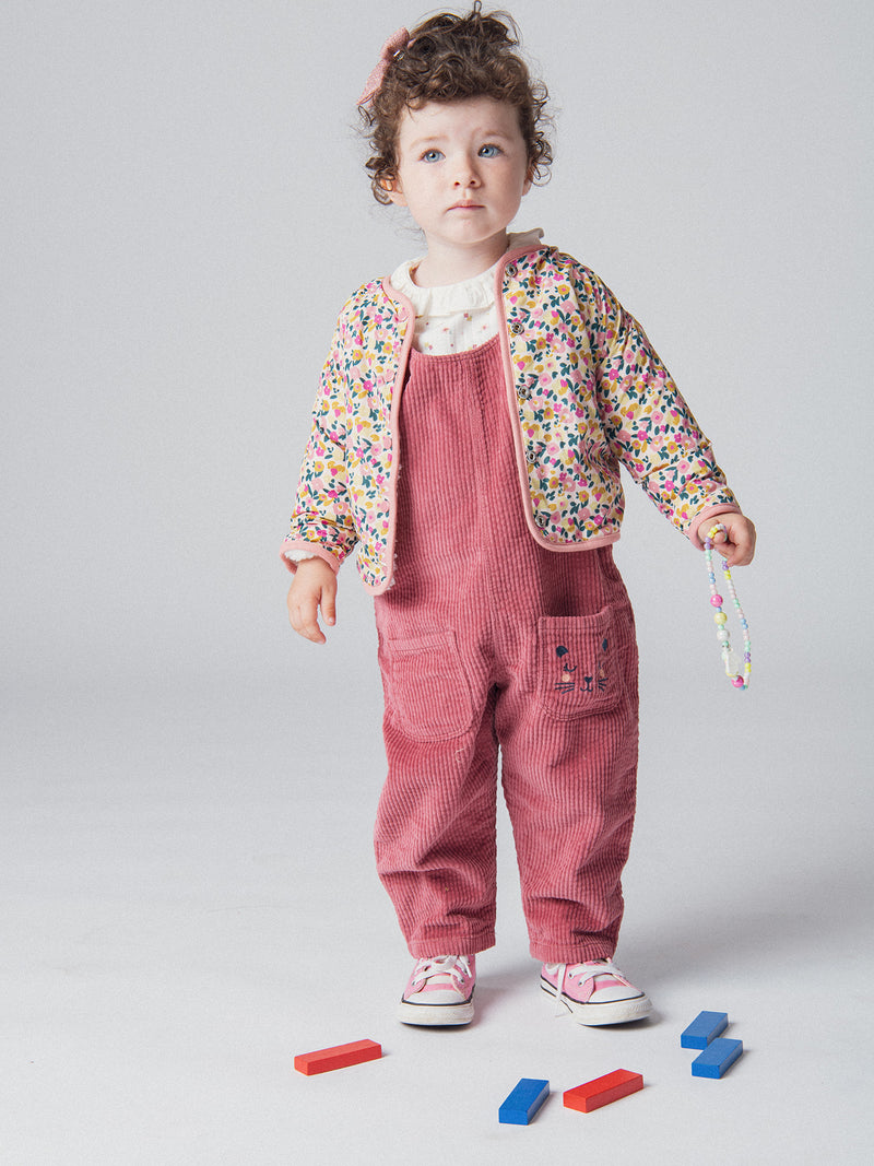 Salopette rosa "Wild Campus" per bambine