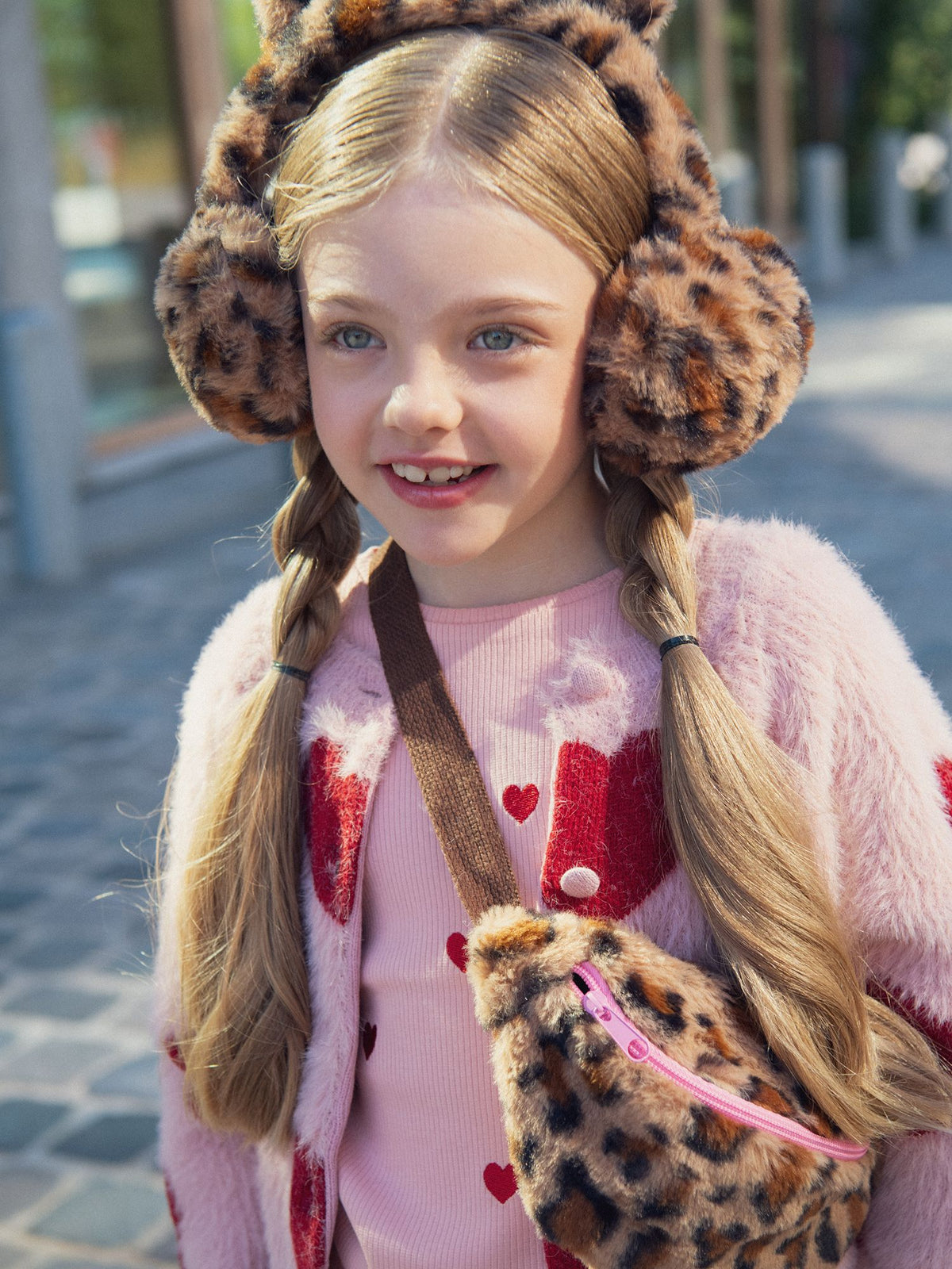 Cuffie con motivo leopardato per ragazze