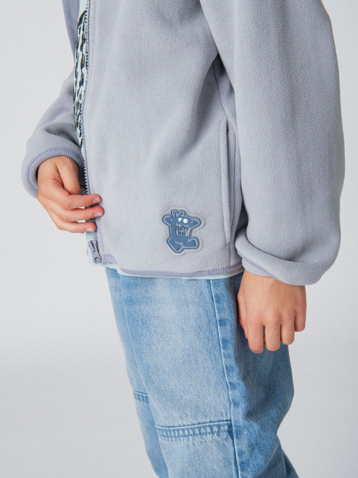 Gilet in pile blu grigiastro per ragazzi