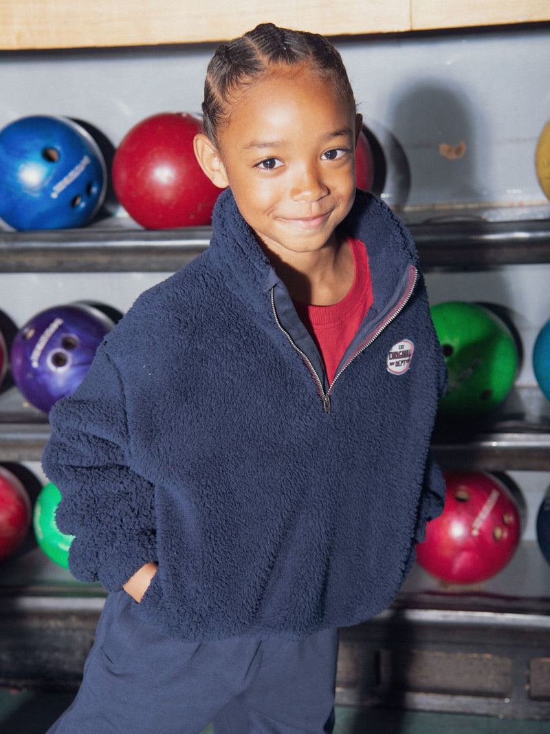 Sweat en sherpa bleu marine pour garçon