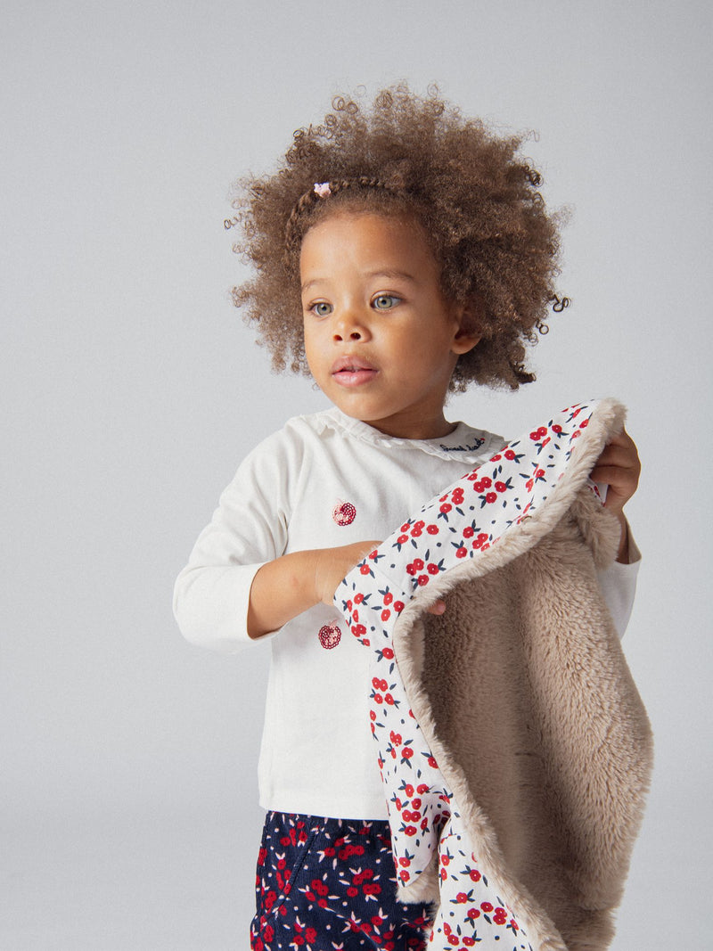 Gilet sans manches réversible en fourrure synthétique pour bébé fille