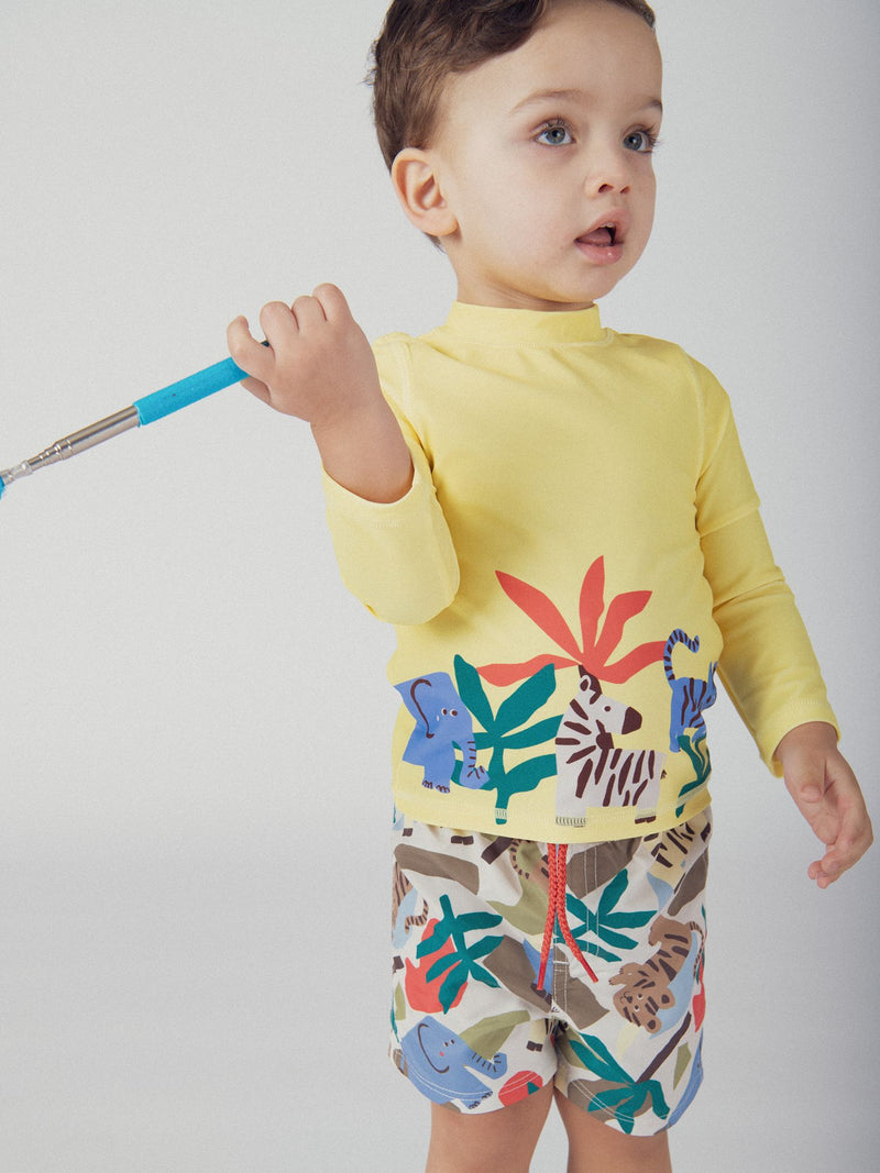 Tee shirt da bagno UPF 50+ giallo per bambino
