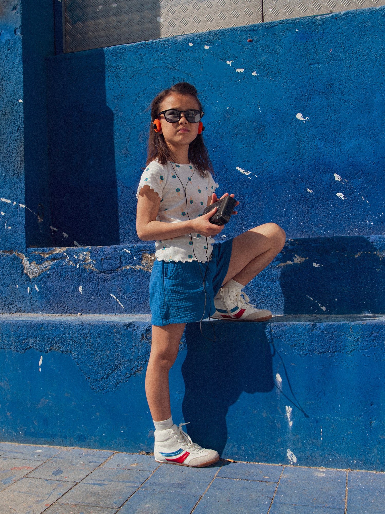 Short blu scuro con tasche per ragazze