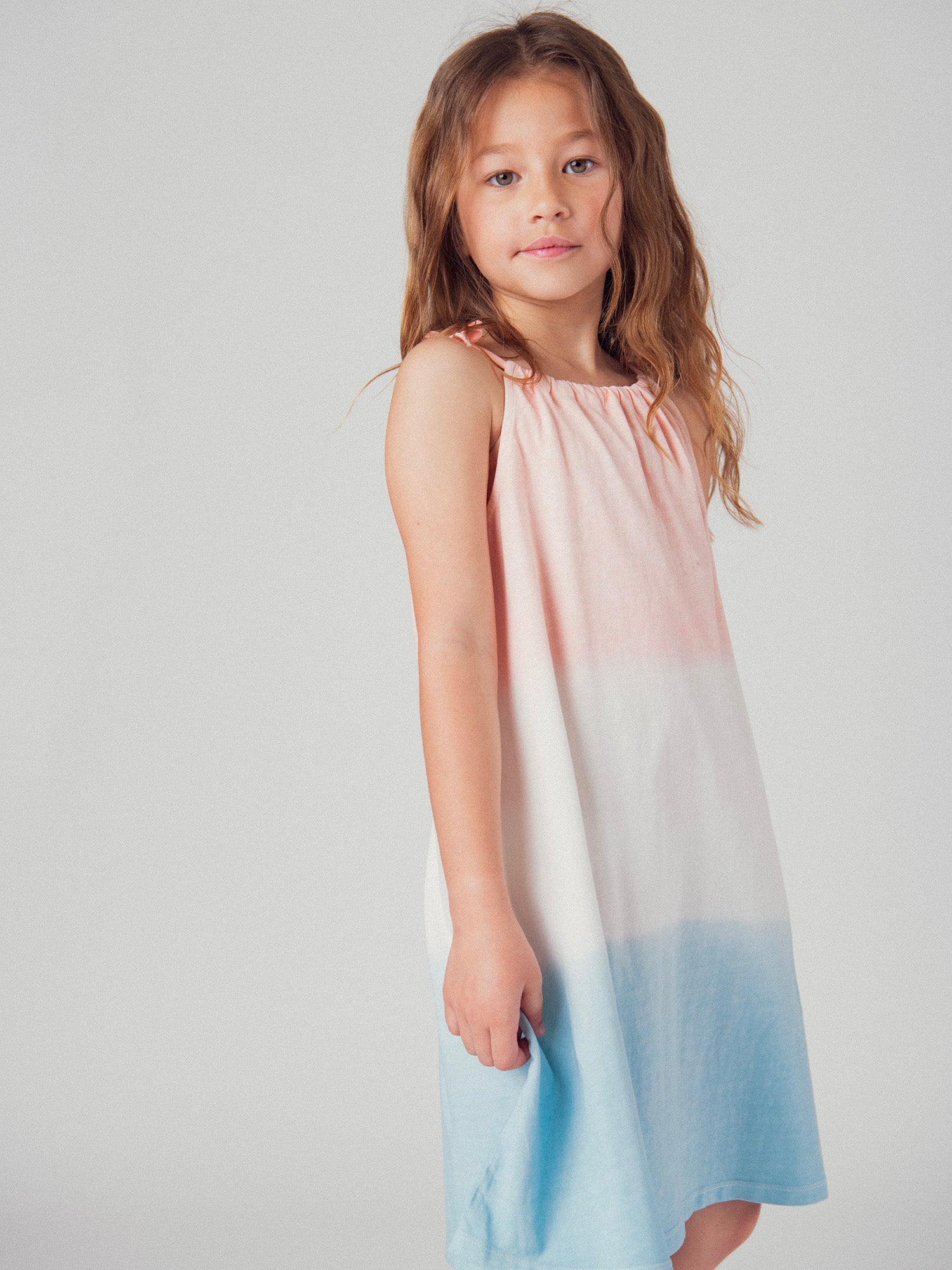 Vestito a spalline con stampa tie and dye per ragazza