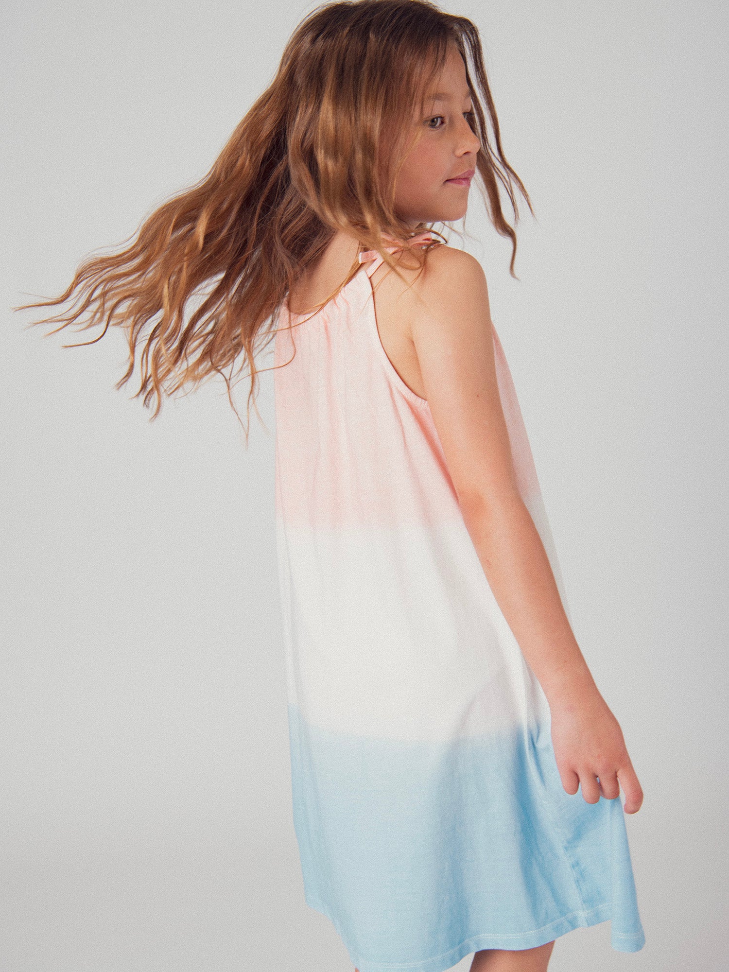 Vestito a spalline con stampa tie and dye per ragazza
