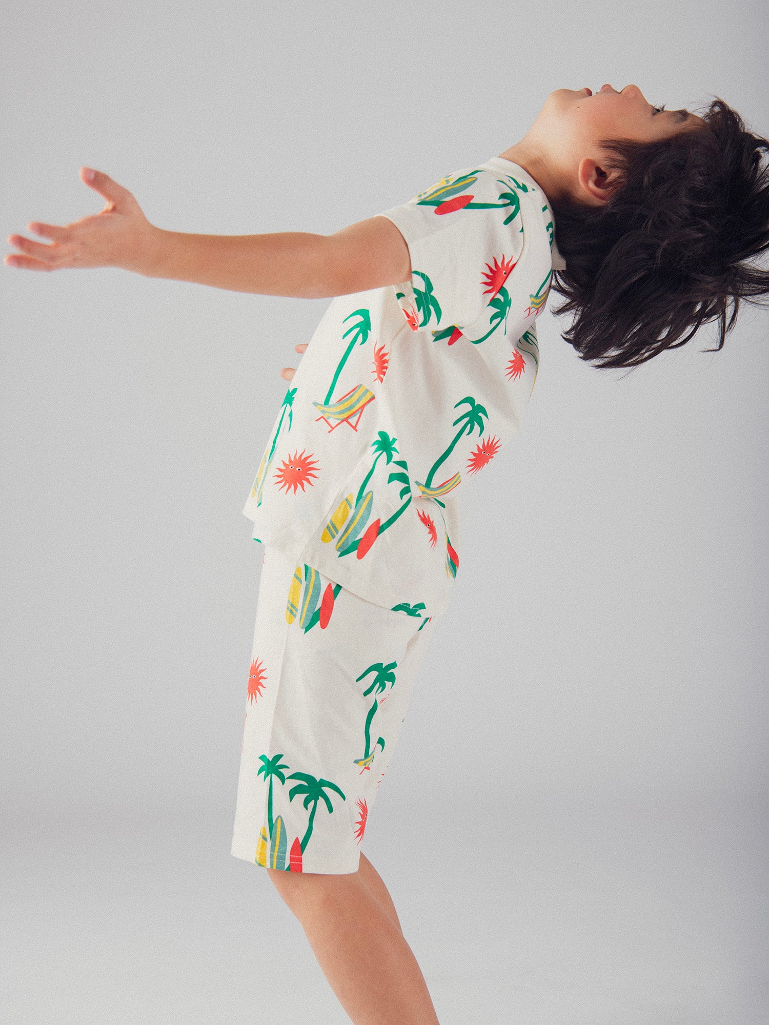 Pigiama Corto Stampato "Spiaggia Tropicale" per Bambini