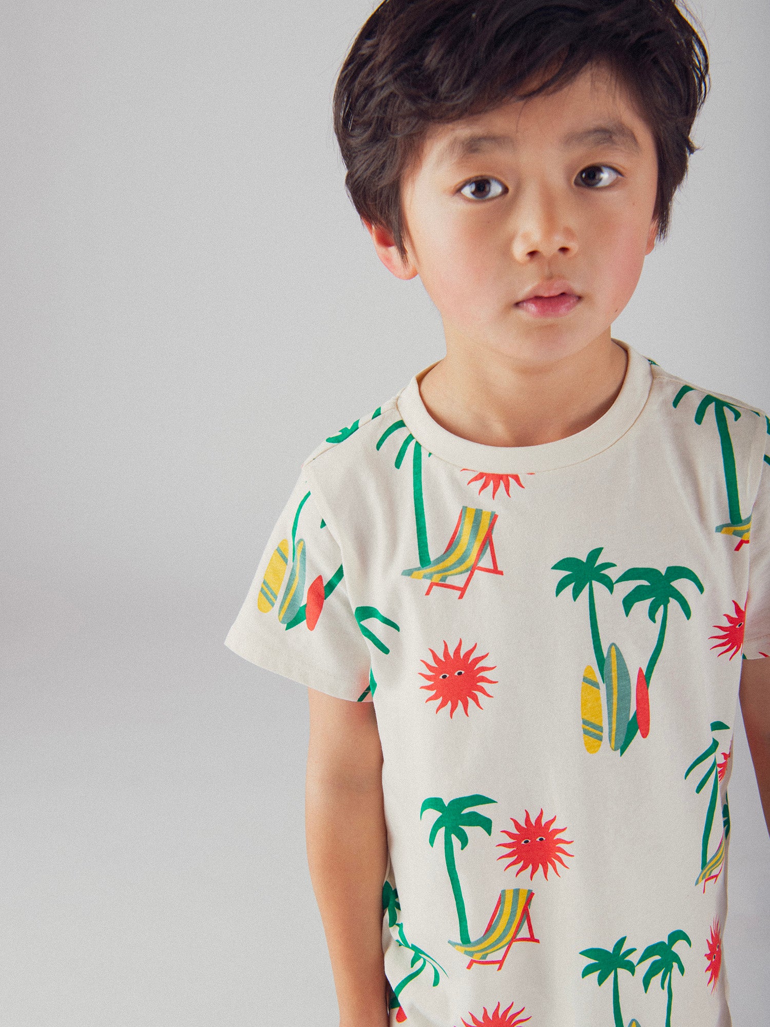 Pigiama Corto Stampato "Spiaggia Tropicale" per Bambini