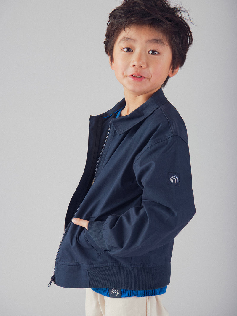 Veste bleu foncée à poches pour garçon