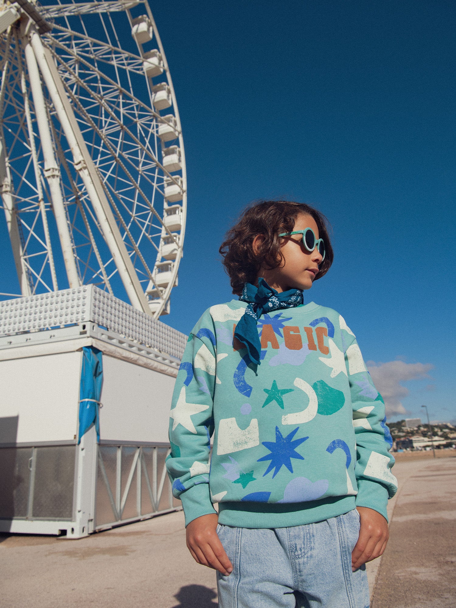 Sweat vert imprimé pour garçon