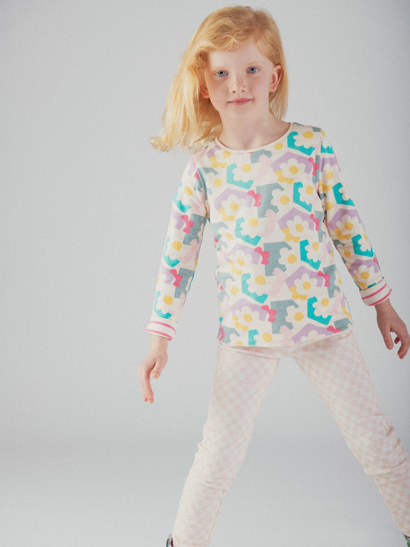 T-shirt a maniche lunghe reversibile per ragazze