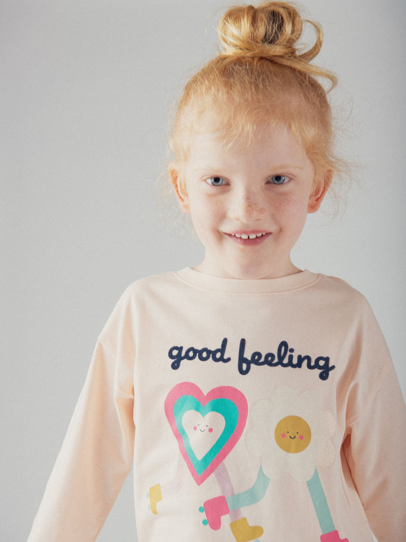 T-shirt a Maniche Lunghe Good Feeling per Ragazze