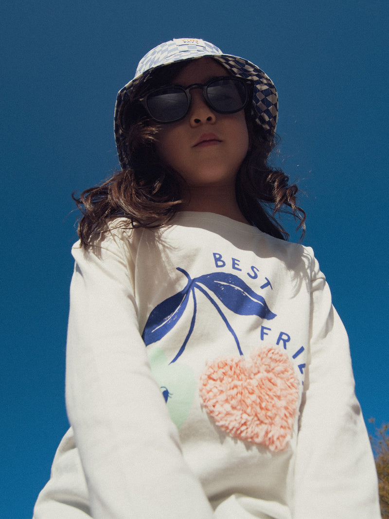 T-Shirt a Maniche Lungo con Animazione di Ciliegie per Ragazze