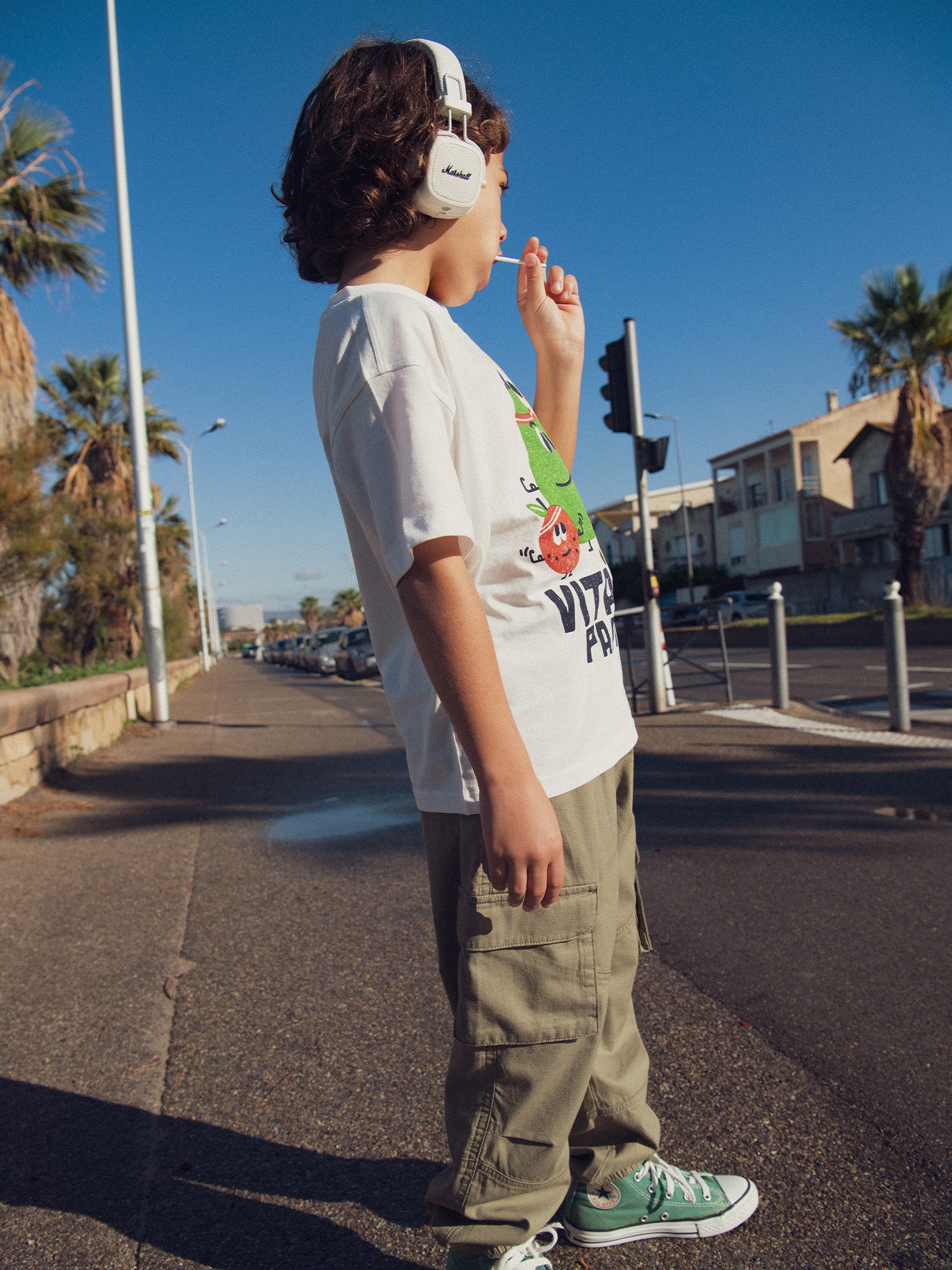 Pantaloni cargo khaki per ragazzi