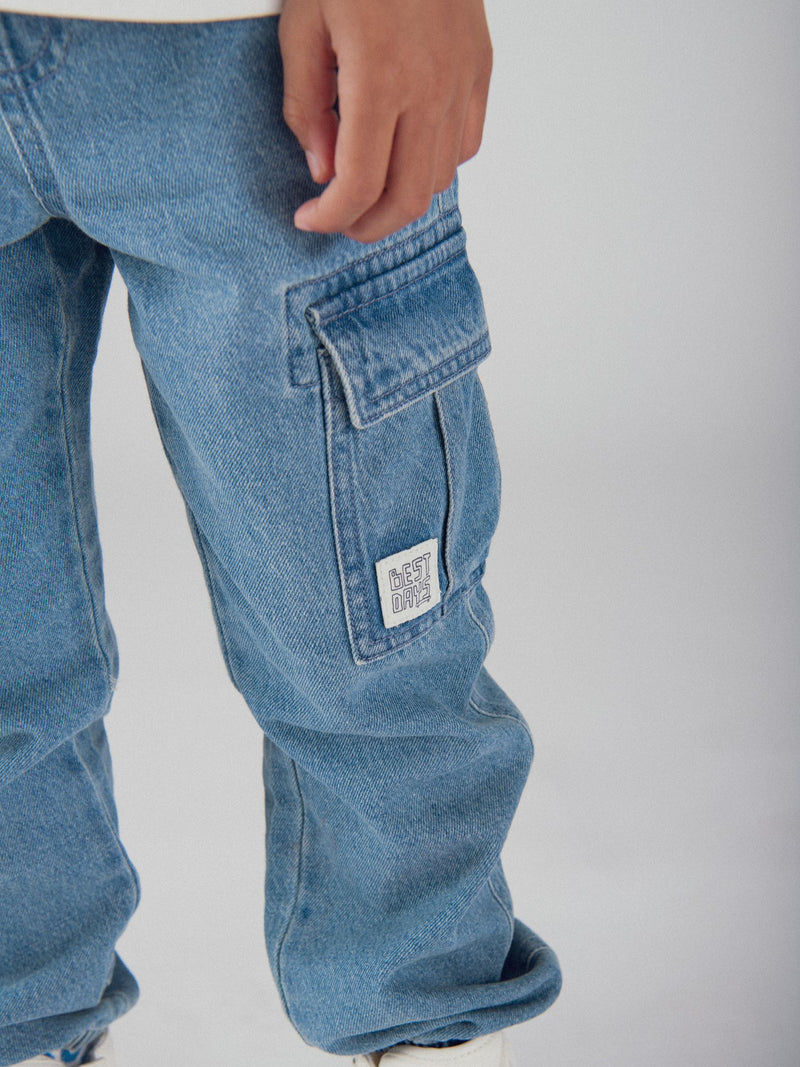 Pantaloni cargo in denim per ragazzi