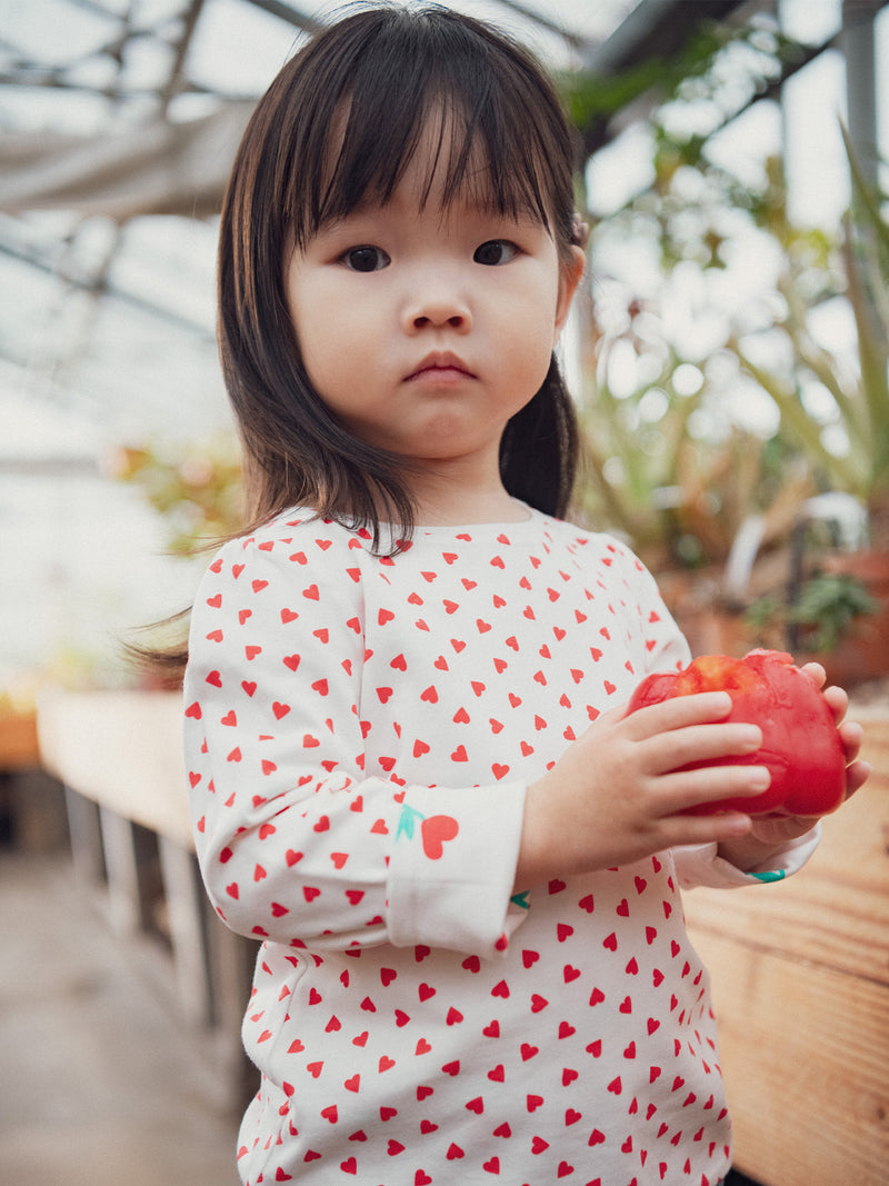 T-shirt reversibile con motivo cuore per bambina