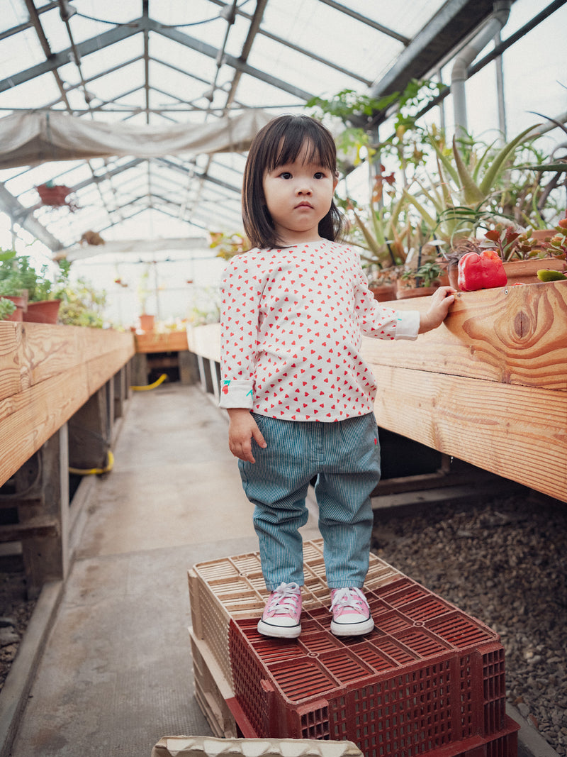 T-shirt reversibile con motivo cuore per bambina