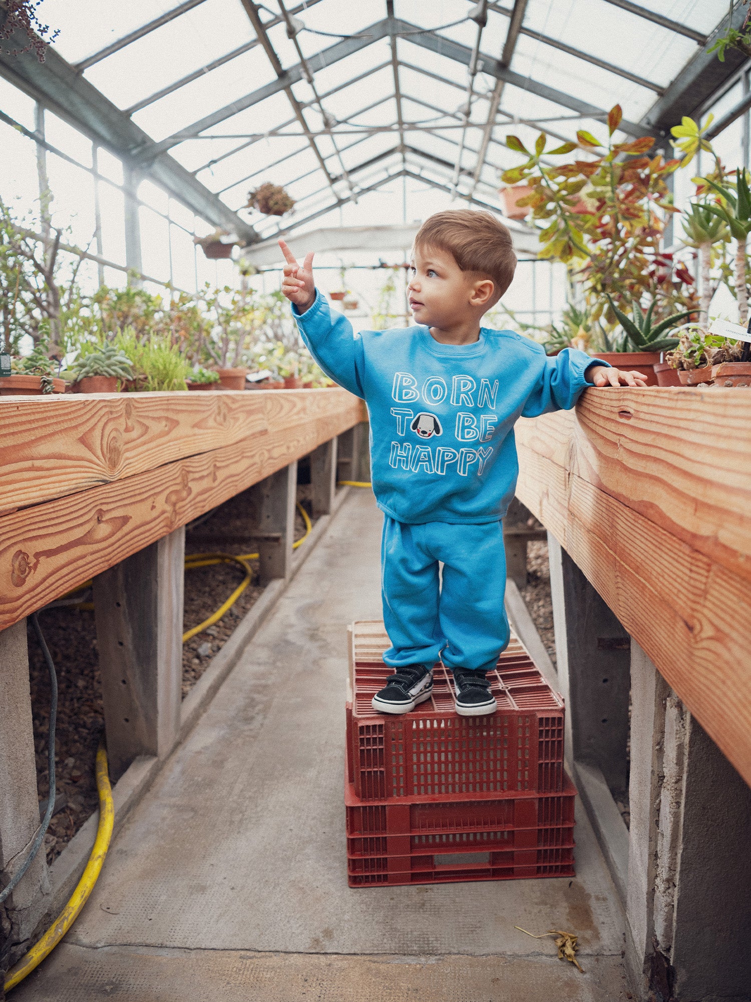 Ensemble motif « BORN TO BE HAPPY » pour bébé garçon