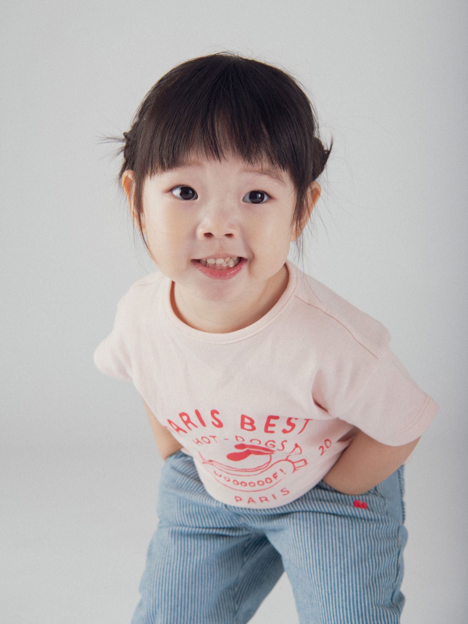 T-shirt rose motif "Paris Hot-Dogs" pour bébé fille