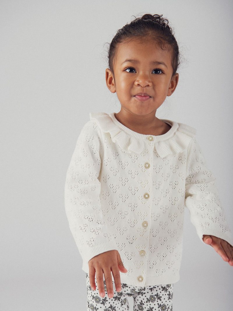 Cardigan Vaniglia con Collo per Bebè Femmina