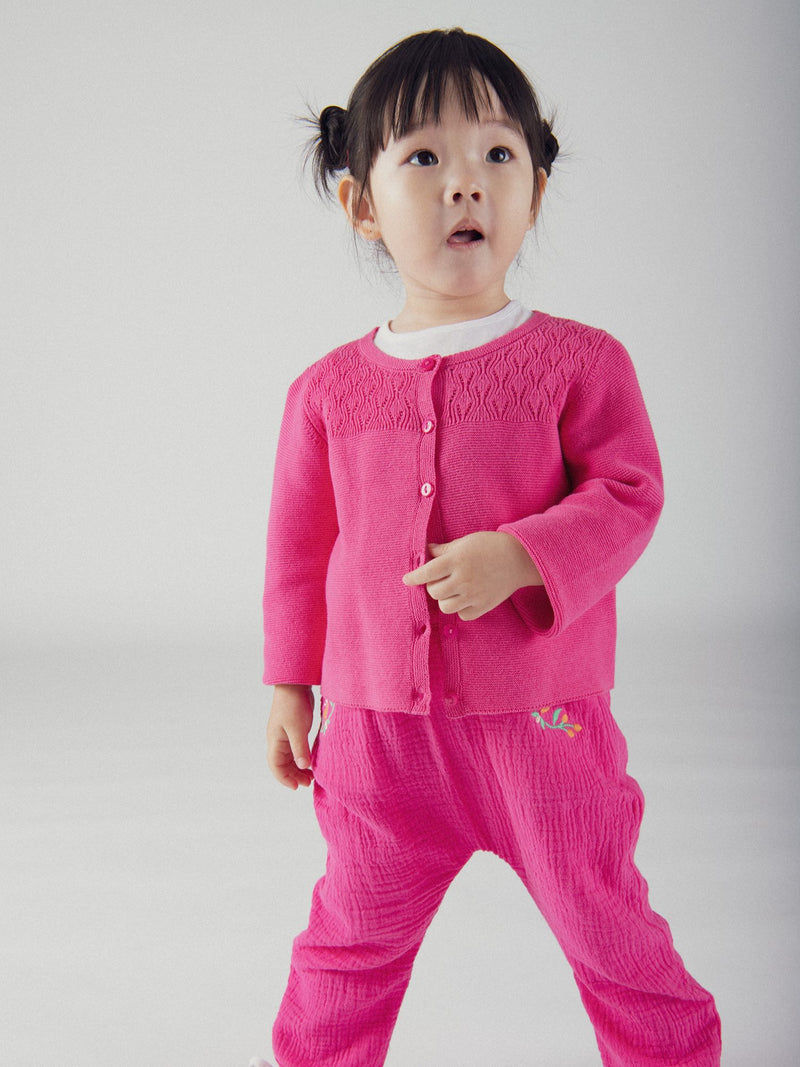 Cardigan rosa passione per bambine