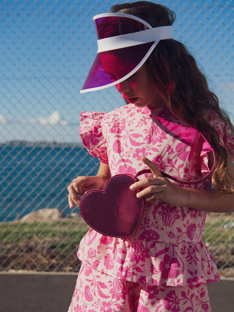 Camicia rosa con stampa floreale per ragazze