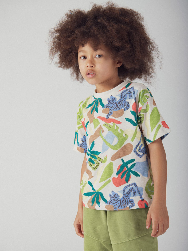 T-shirt con stampa di animali per ragazzi