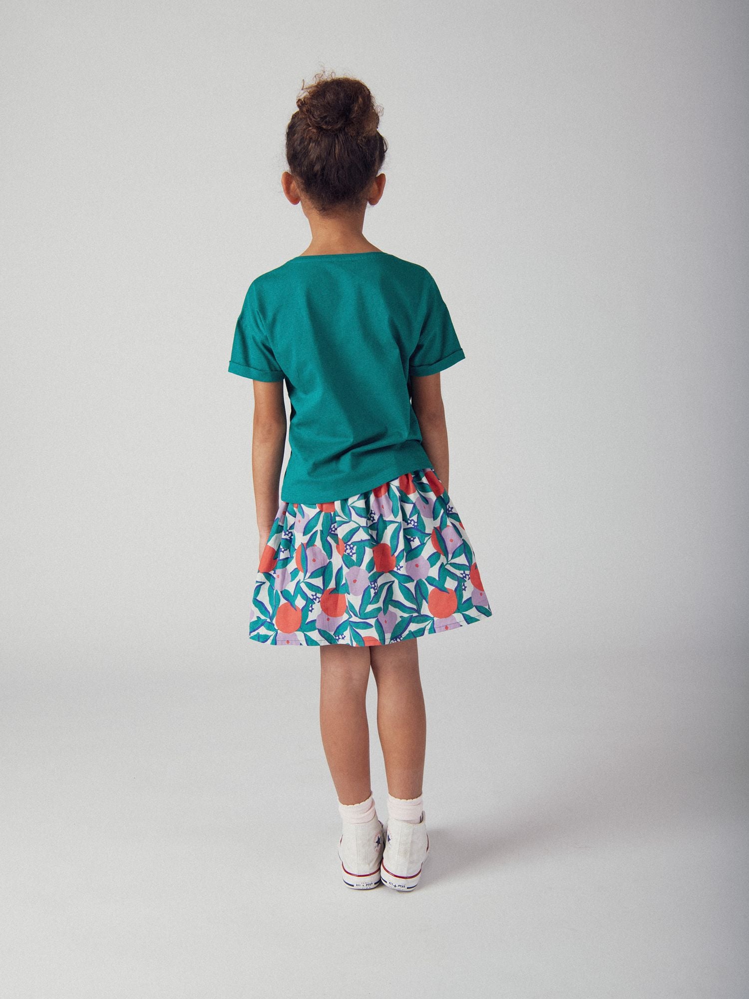 Gonna reversibile con stampa floreale per ragazze