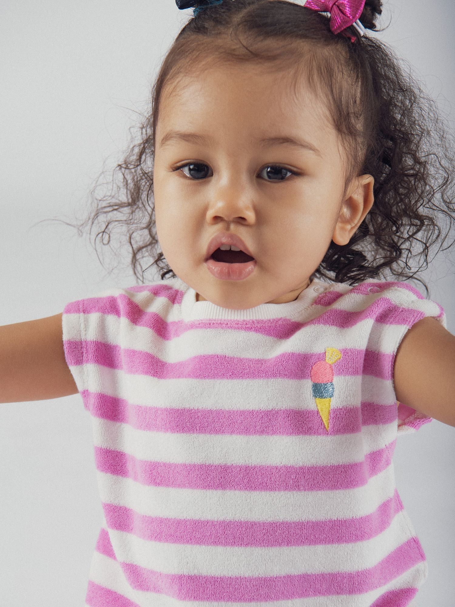 Completo a Righe Rosa e Bianca per Bambina
