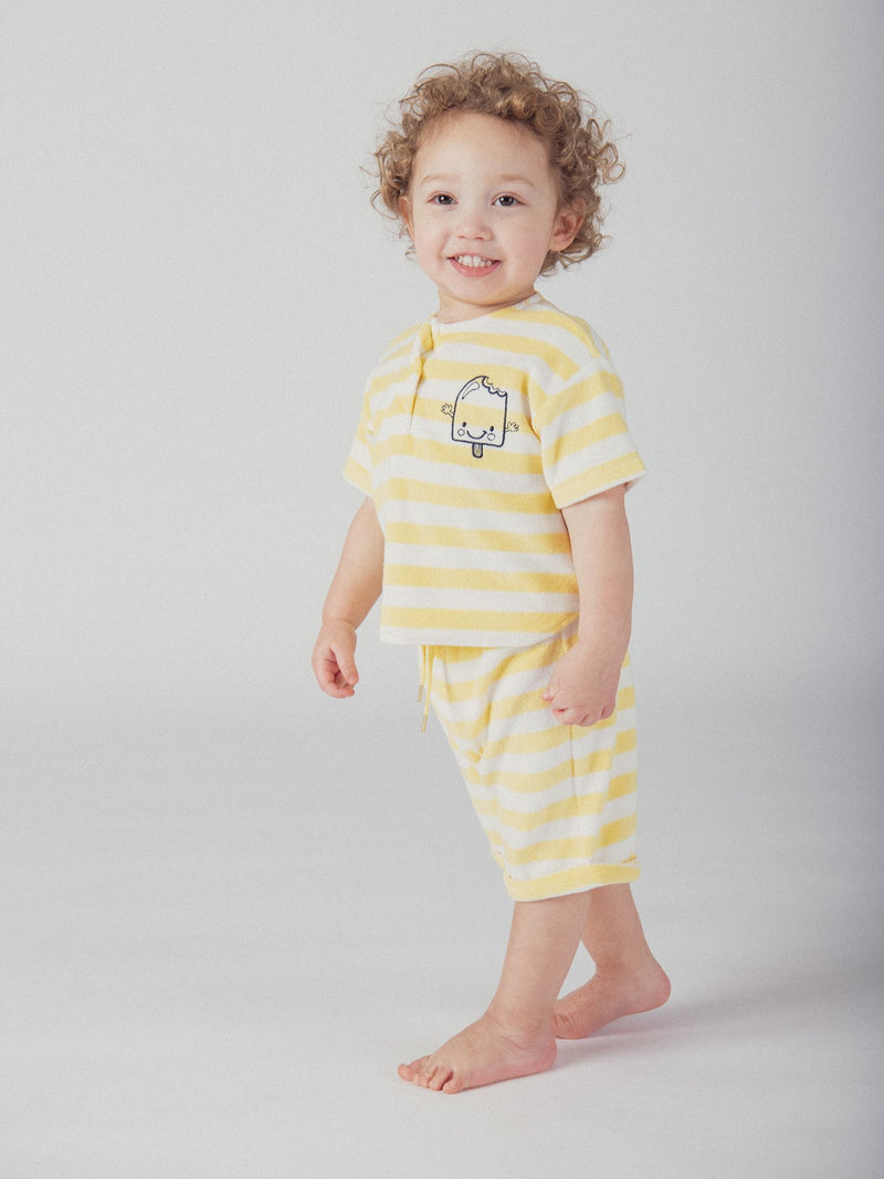 Completo a righe giallo per bambino