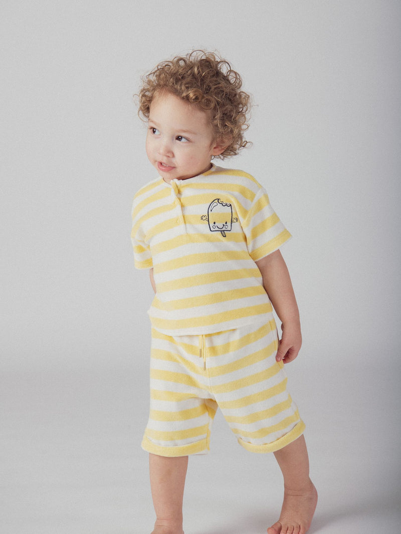 Completo a righe giallo per bambino