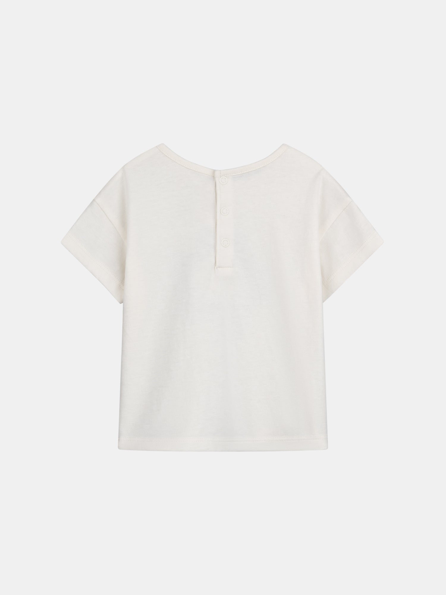 T-shirt ecru con motivo floreale per bambina