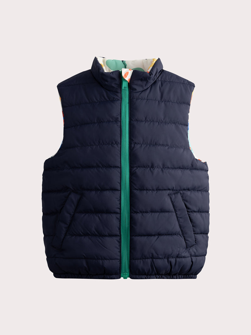 Gilet Reversibile Blu Scuro Senza Maniche