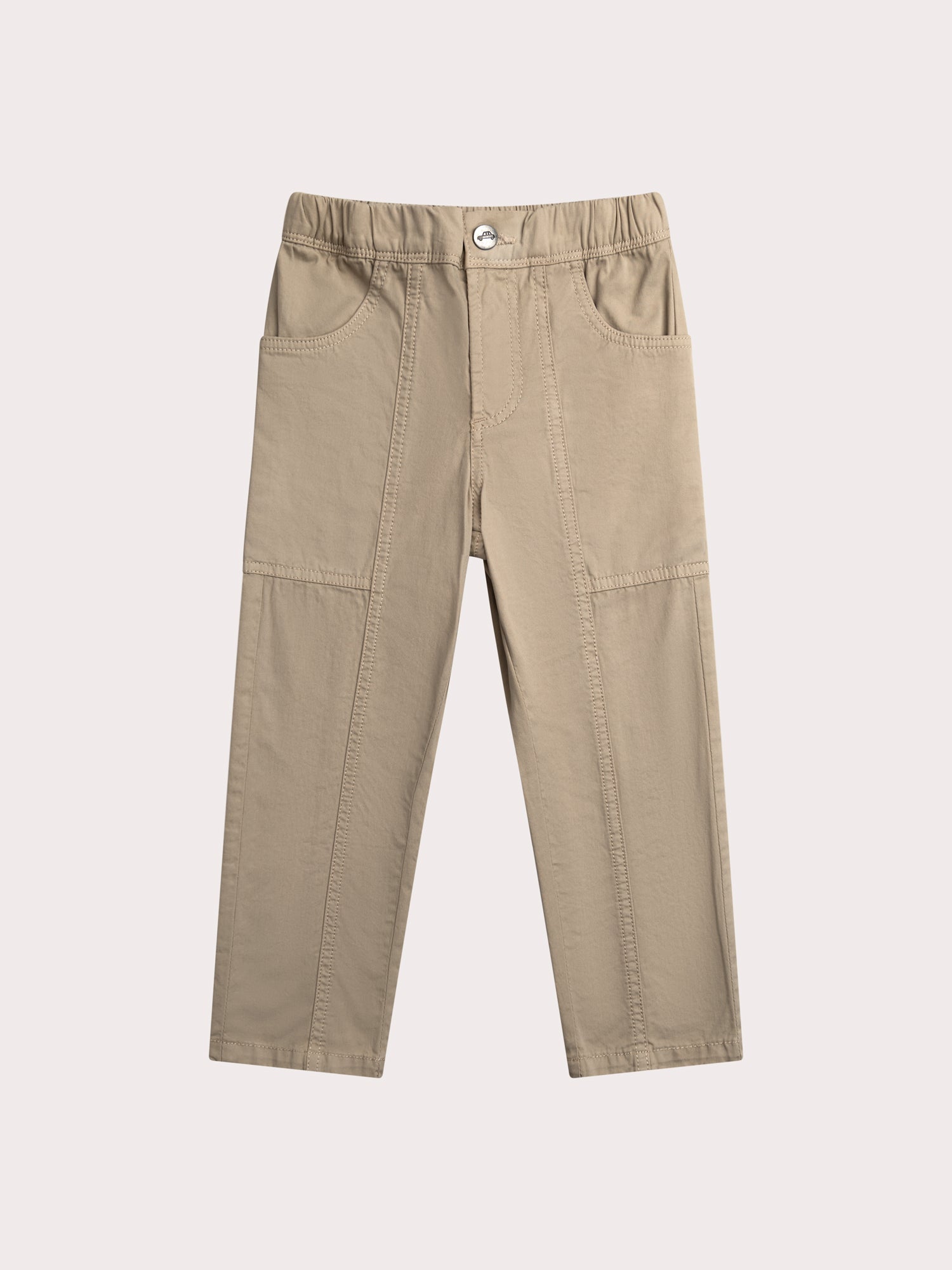 Pantaloni beige con tasche bizzarre