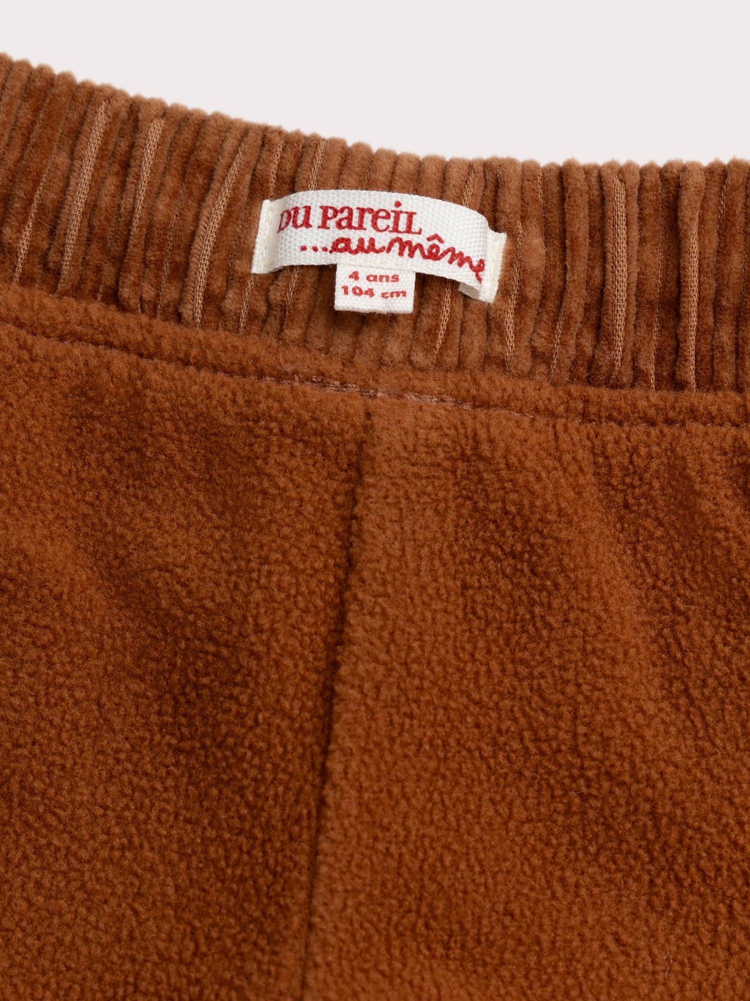 Pantaloni in velluto a coste bordeaux foderati caldi