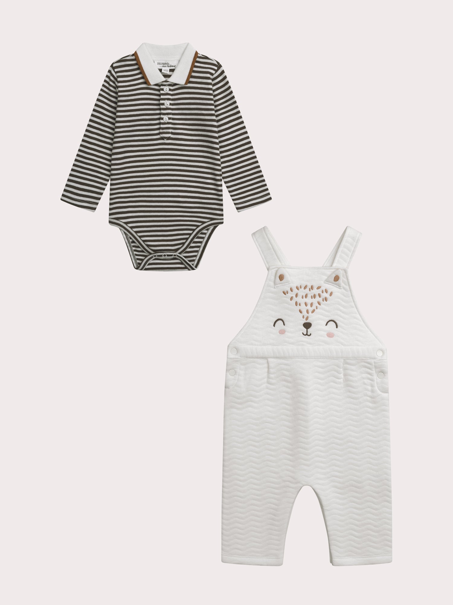 Outfit nascita salopette e body per bambino
