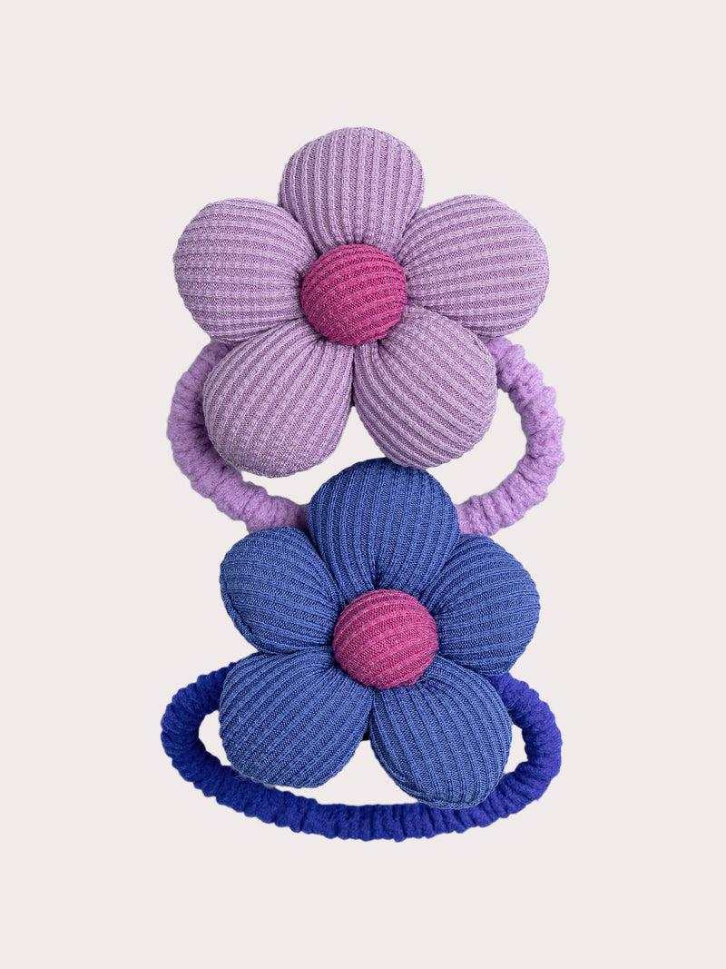 Set di 2 elastici maxi a fiori per ragazze
