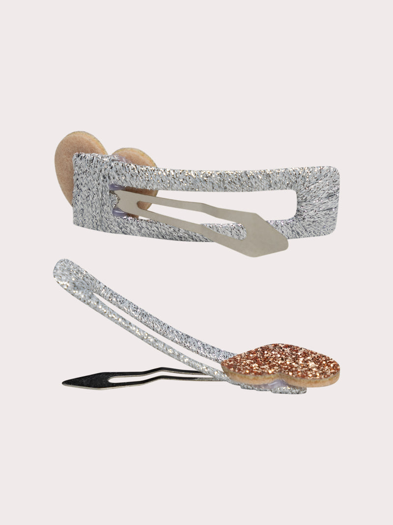Set di 2 Fibbietti con Animazione 3D Cuore per Ragazze