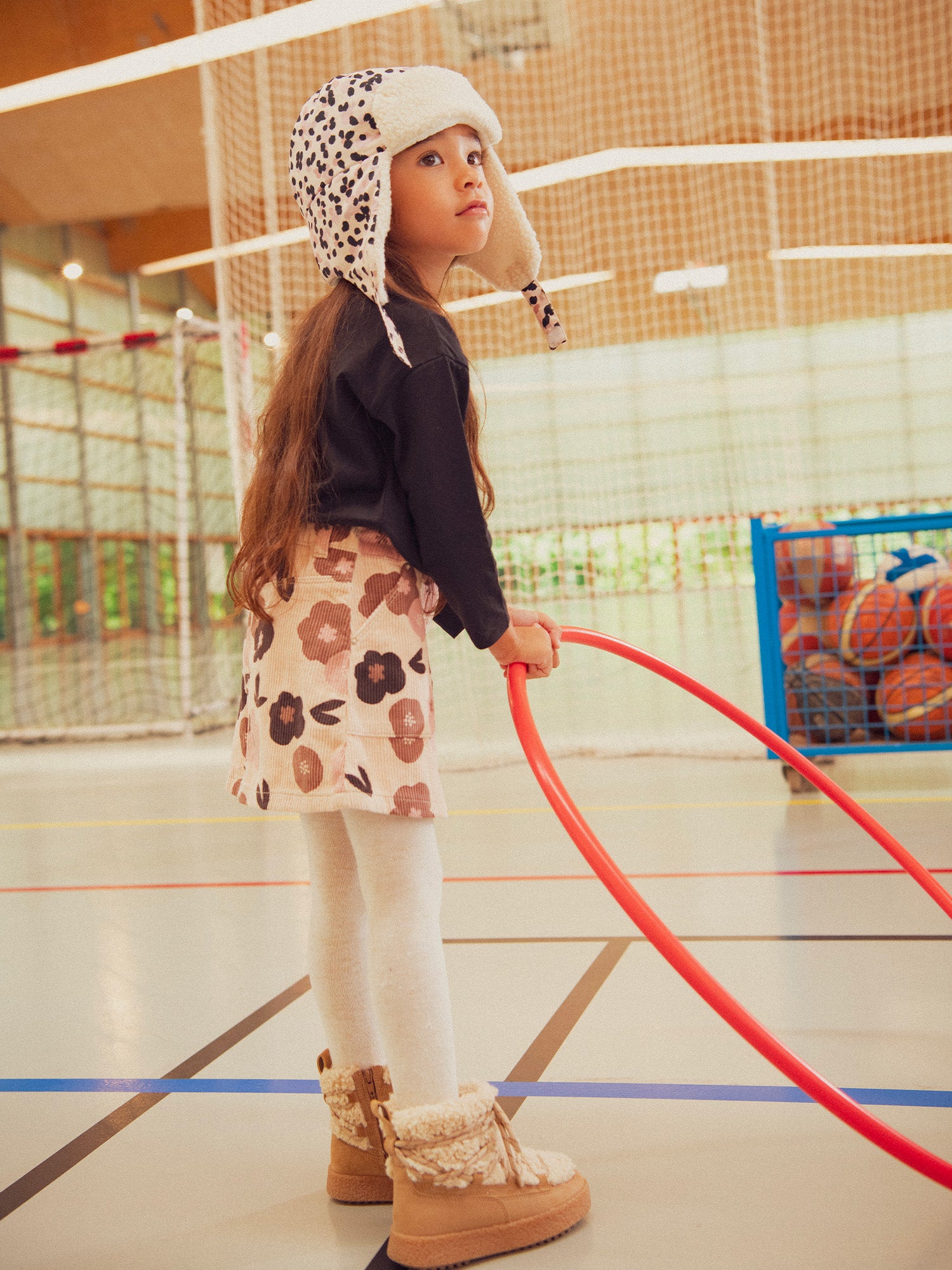Cagoule Rosa con Stampa Leopardata per Ragazze