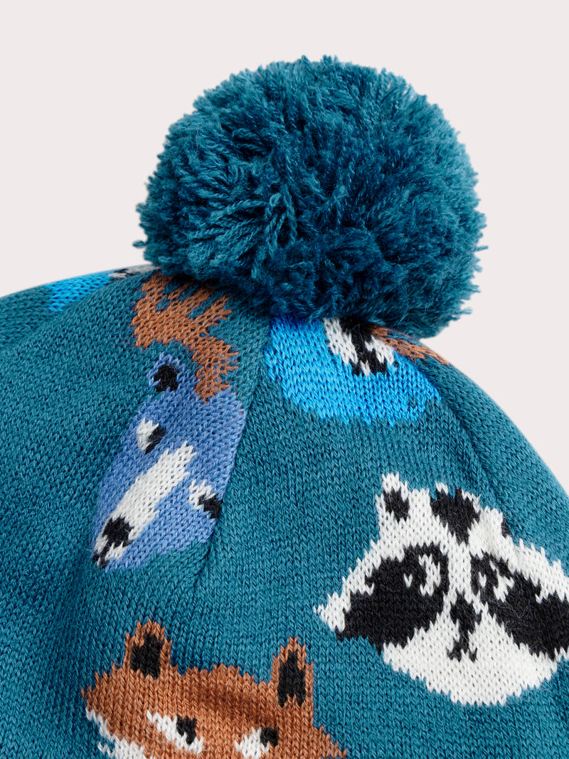 Cappello Blu con Motivo Fantasia per Bambino