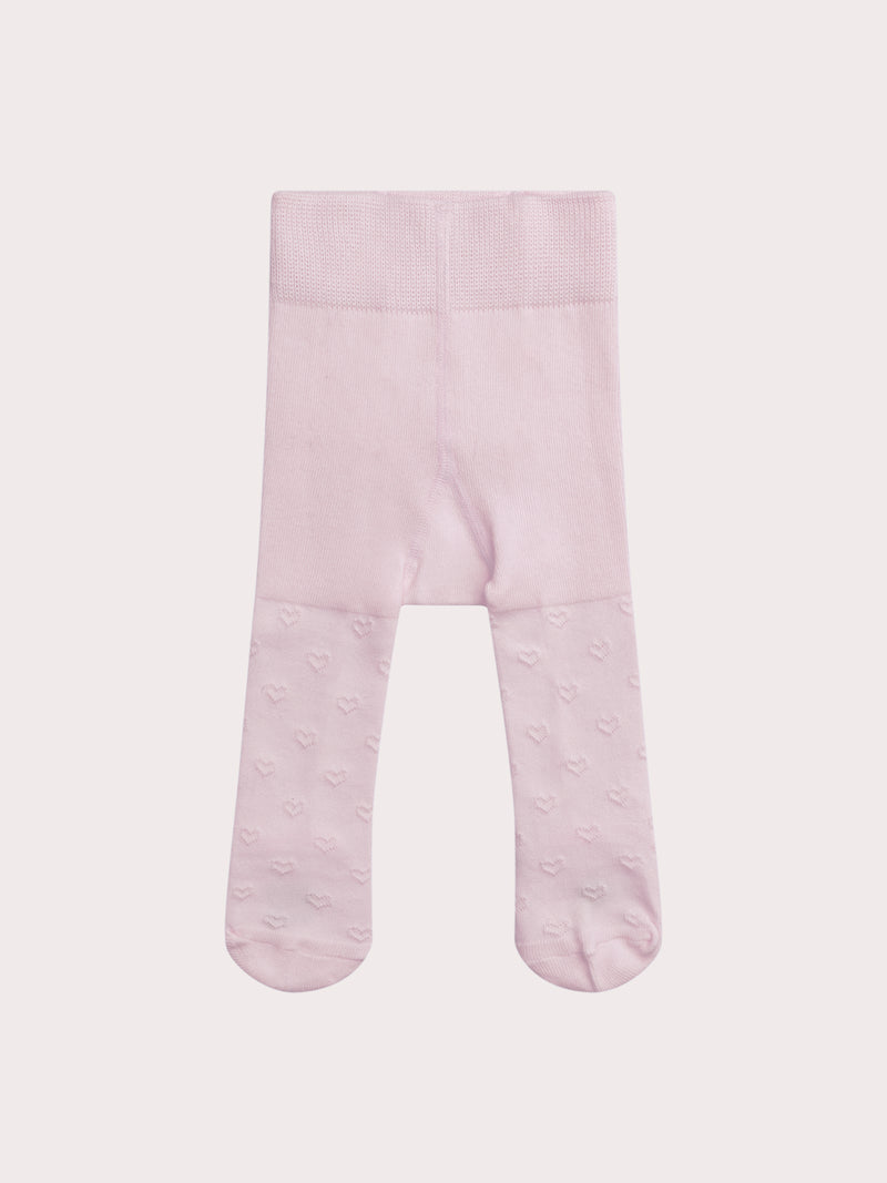 Collant rosa in pizzo con cuori per bambina