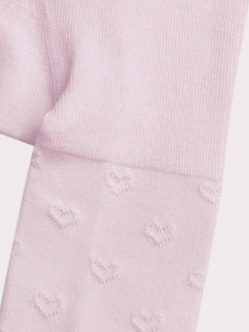 Collant rosa in pizzo con cuori per bambina