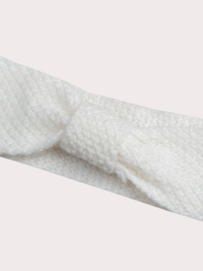 Fascia in tricot bianco per bambina