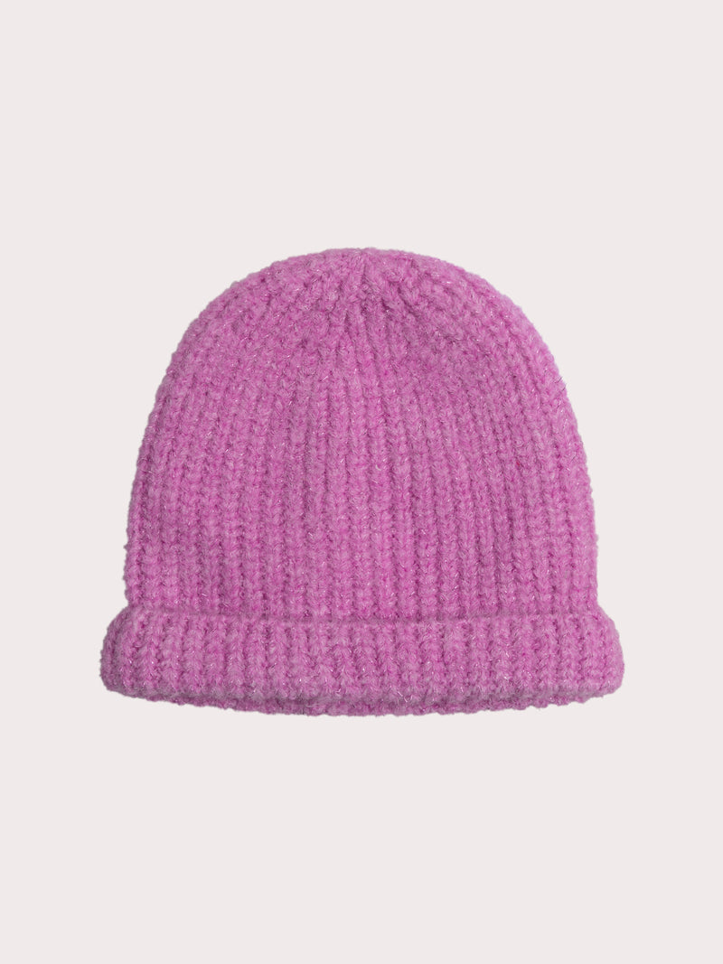 Cappello viola con glitter per bambina