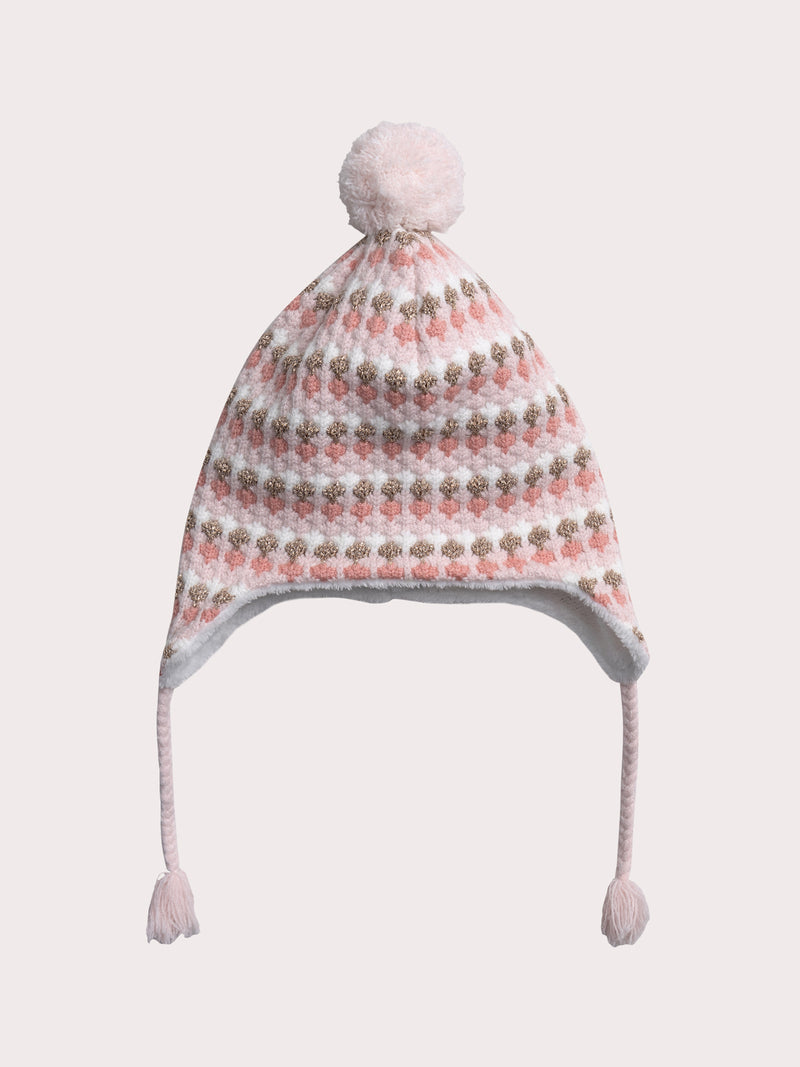 Cappello Rosa Stampato Fantasia per Bambina