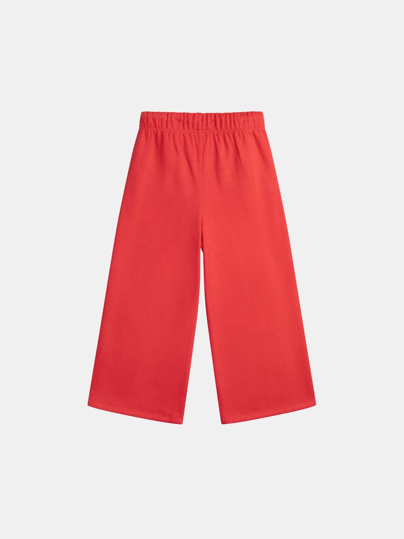 Pantaloni rossi in felpa con strisce colorate per ragazze