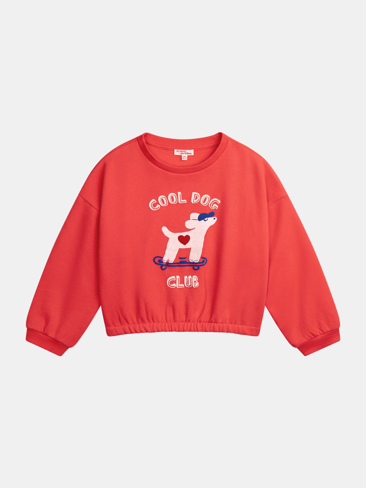 Sweat rouge animation chien pour fille