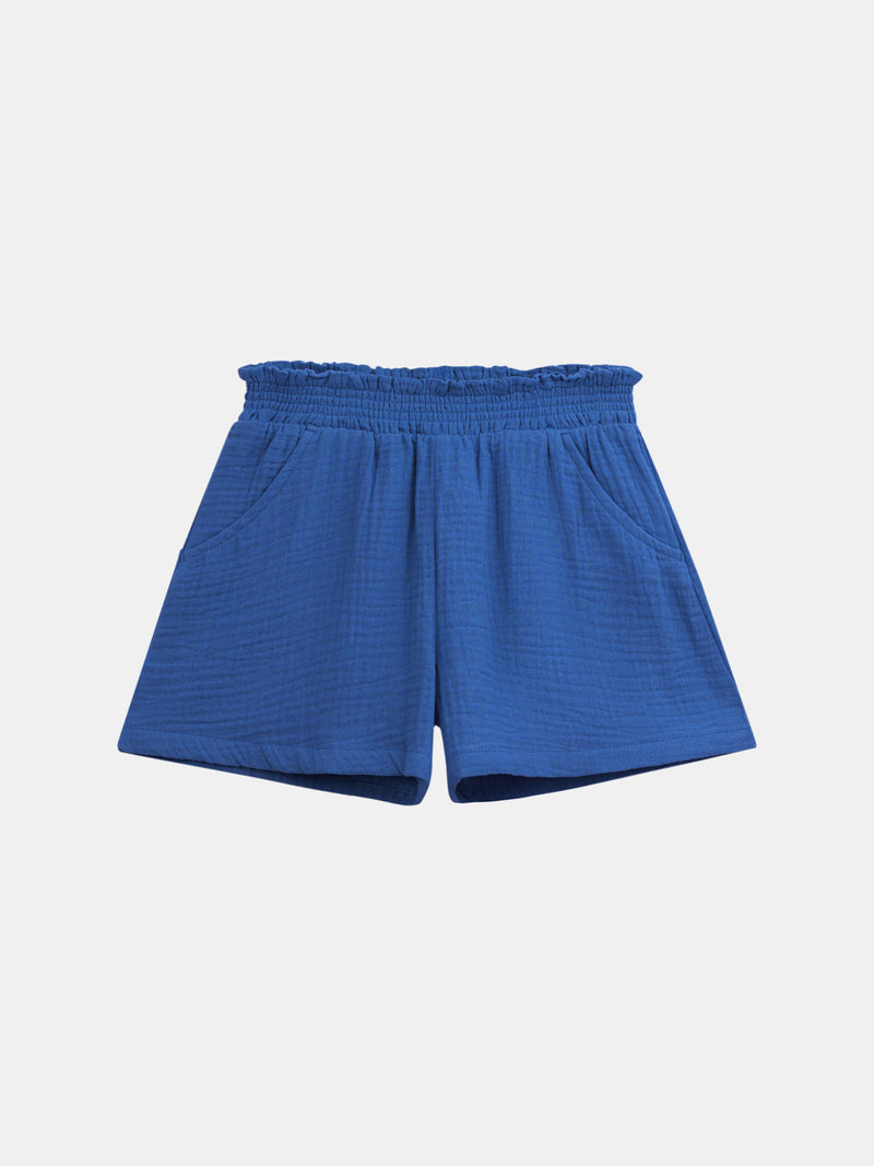 Short blu scuro con tasche per ragazze